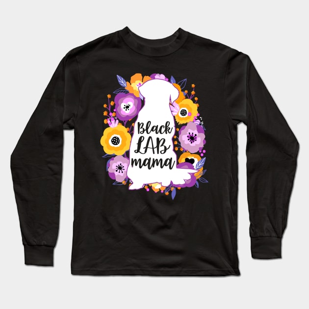 Black Lab Mama Long Sleeve T-Shirt by PrettyPittieShop